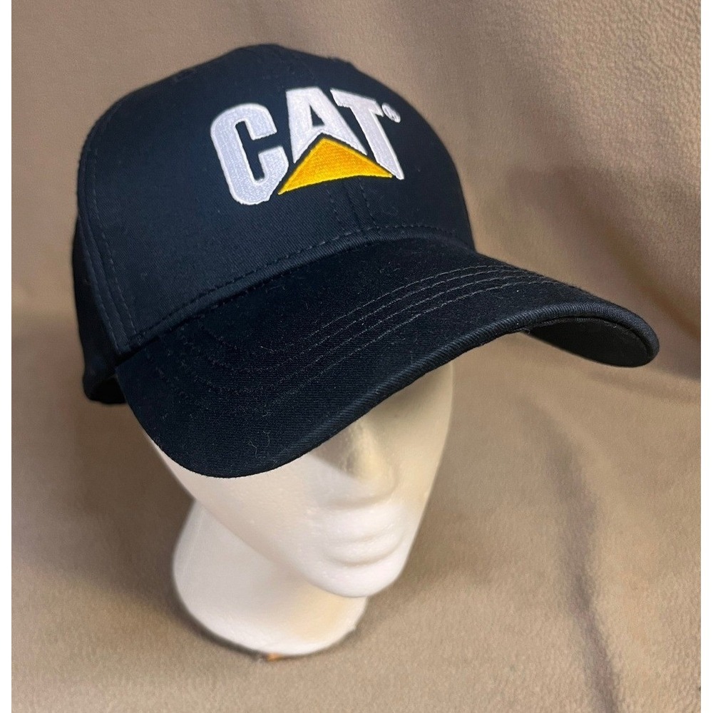 Caterpillar CAT Logo Baseball Cap Black Cotton Snapback Workwear Hat 1120274 US